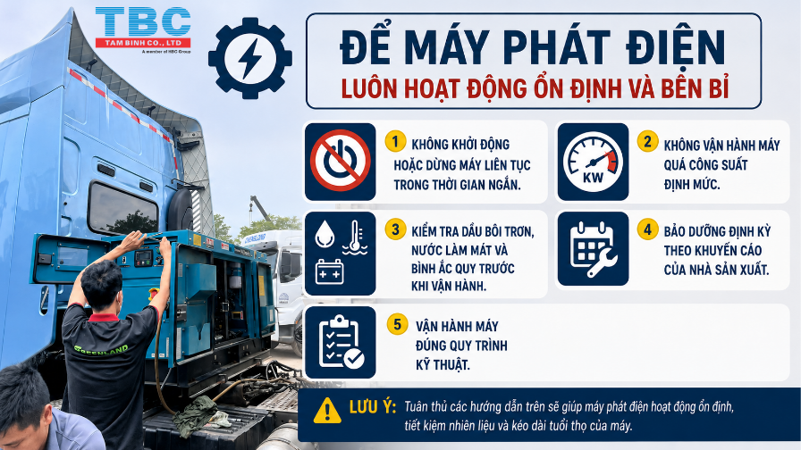 cách để máy phát điện luôn hoạt động bền bỉ