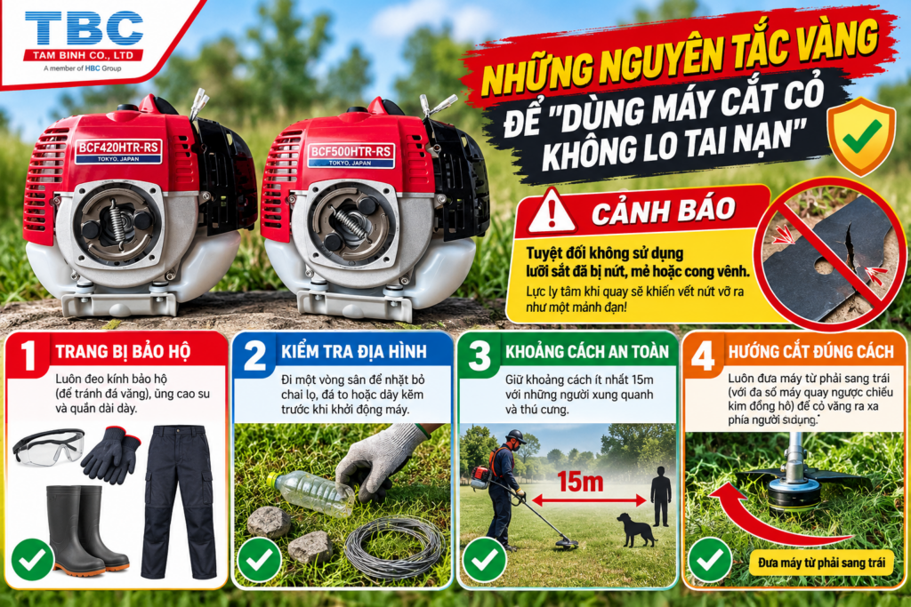 Những nguyên tắc vàng để "Dùng máy cắt cỏ không lo tai nạn"